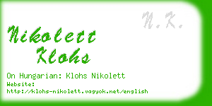 nikolett klohs business card